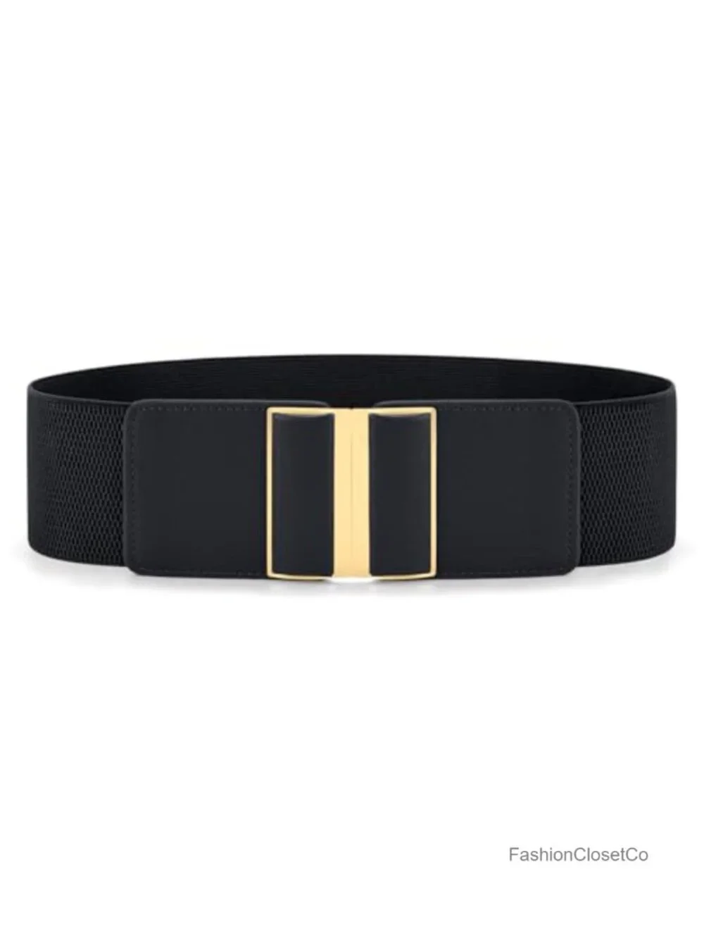 Wide Elastic Stretch Waist Belt Women Interlocking Buckle Vintage Fashion